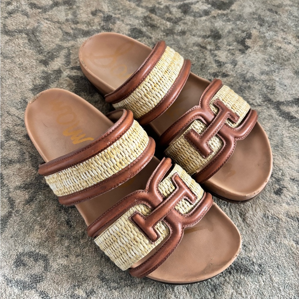 Sam Edelman Brown and Cream Sandals